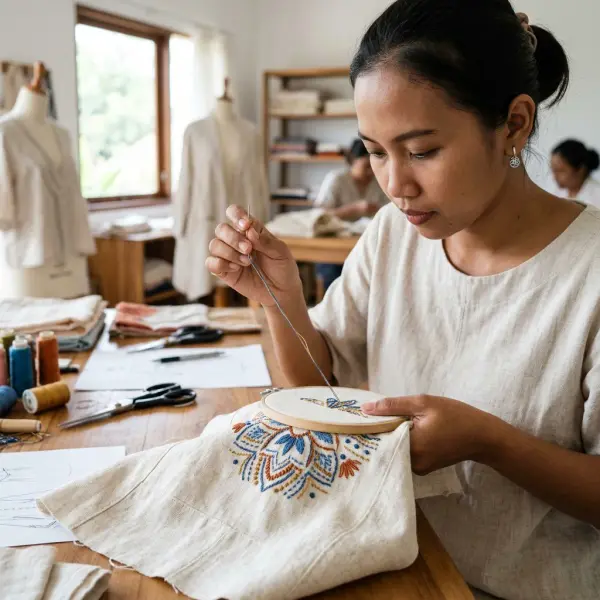 Penerapan sulam tangan pada produk fashion modern