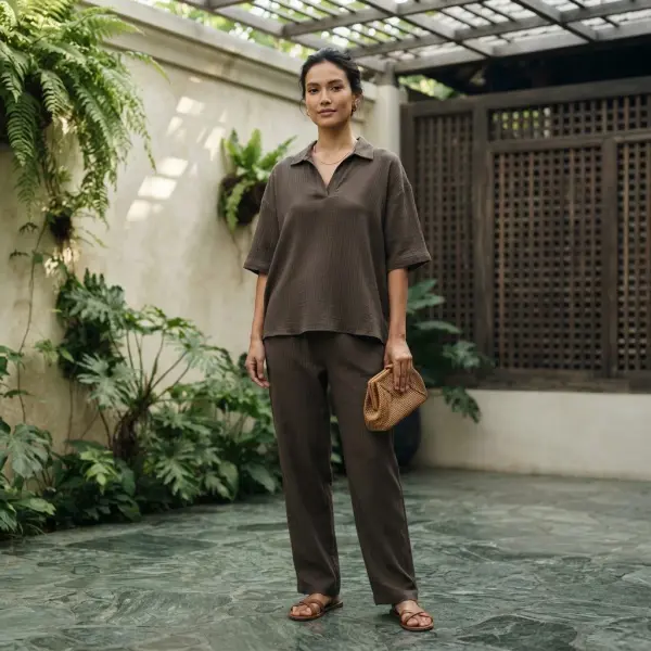 Busana berbahan polo linen ringan untuk gaya berpakaian di iklim tropis