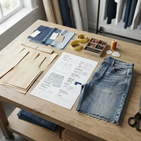 Pengembangan produk jorts dari siluet hingga sourcing, produksi, dan merchandising