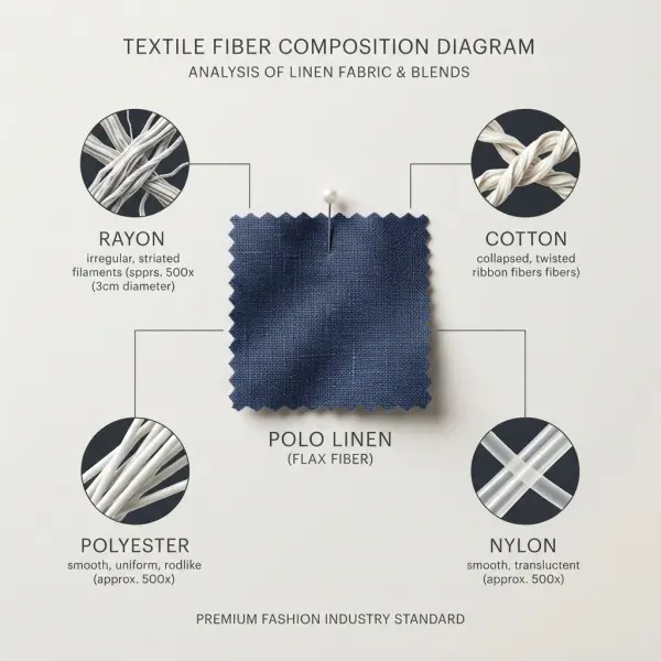 Representasi campuran serat pada kain polo linen