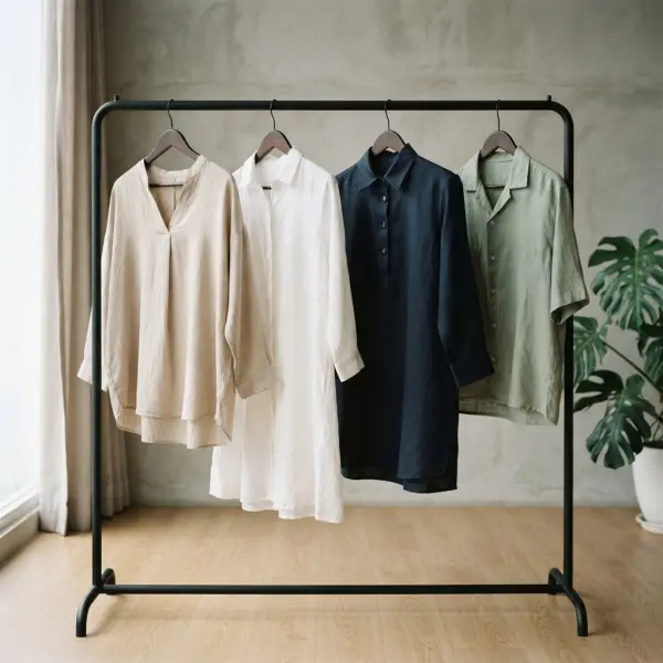 Berbagai jenis busana yang menggunakan kain polo linen dengan karakter berbeda Berbagai jenis busana yang menggunakan kain polo linen dengan karakter berbeda