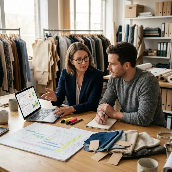 Apparel sourcing team reviewing supplier performance and vendor scorecard