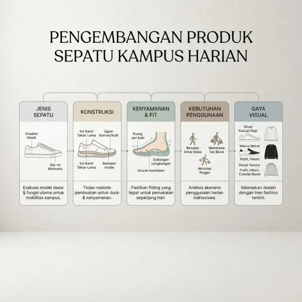 Kerangka evaluasi jenis konstruksi fit kebutuhan dan gaya sepatu untuk mahasiswa