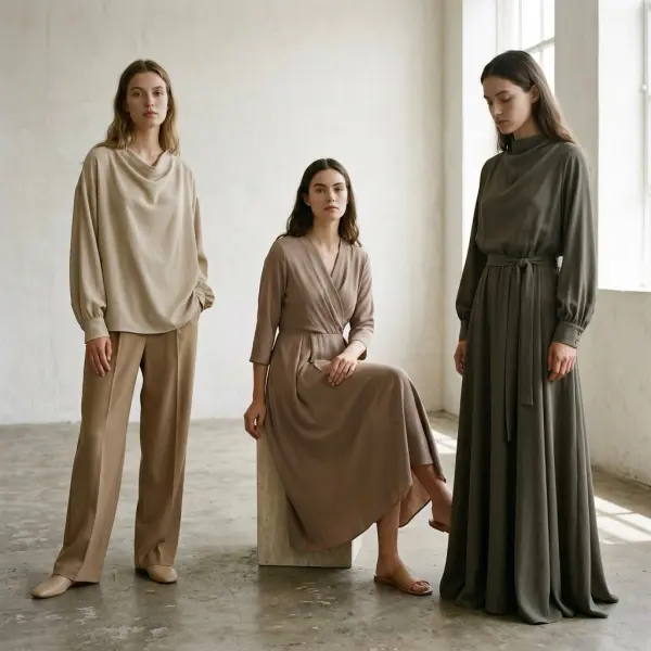 Crepe fabric used across blouses dresses and modest fashion silhouettes