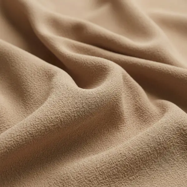 Close-up of crepe fabric showing its fine textured surface and fluid drape