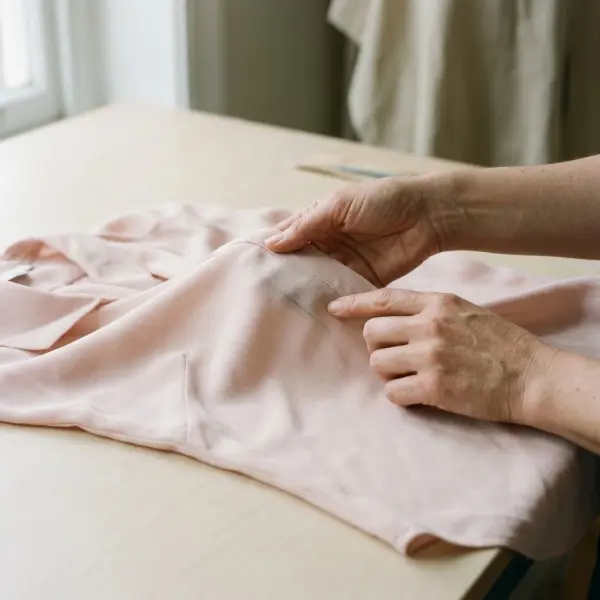 Pemeriksaan pakaian warna pastel yang mengalami perpindahan warna dari pakaian lain