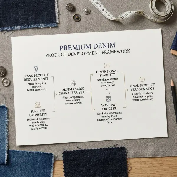 Kerangka pemilihan Sanforized Denim berdasarkan kebutuhan produk jeans
