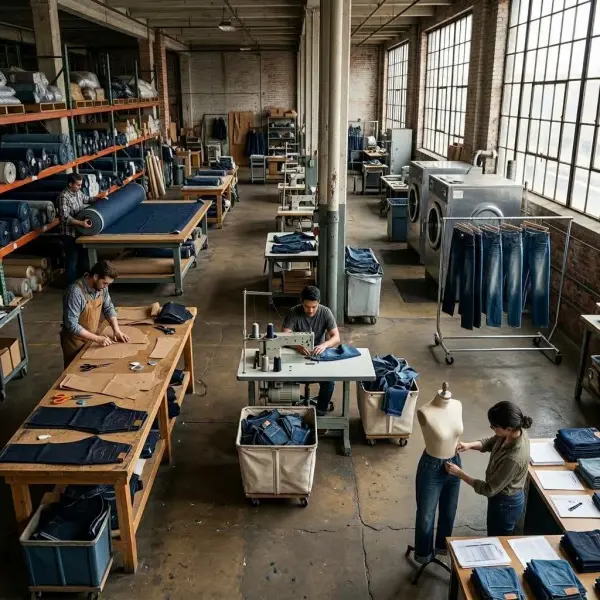 Alur pengembangan jeans dari kain denim hingga fitting dan quality control