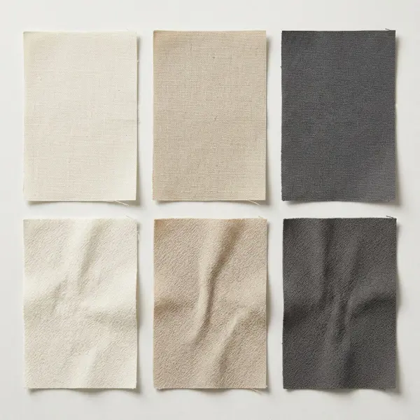 Side-by-side digital fabric swatches showing coordinated colorways and textures for a fashion collection