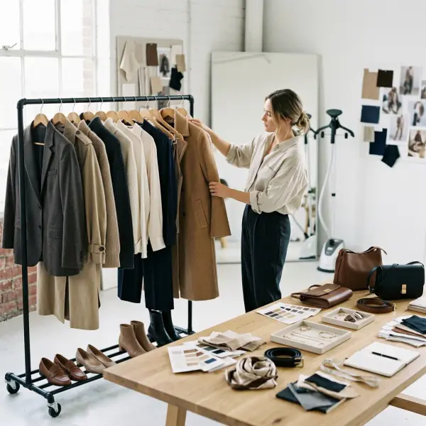 Proses styling untuk menggabungkan pakaian dan aksesori menjadi satu karakter style