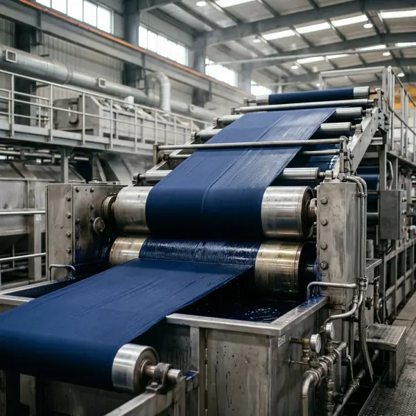 Mesin pad dyeing untuk aplikasi zat warna pada kain di industri tekstil