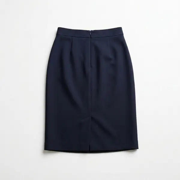 Detail waistband jahitan hem dan belahan pada rok formal berkualitas