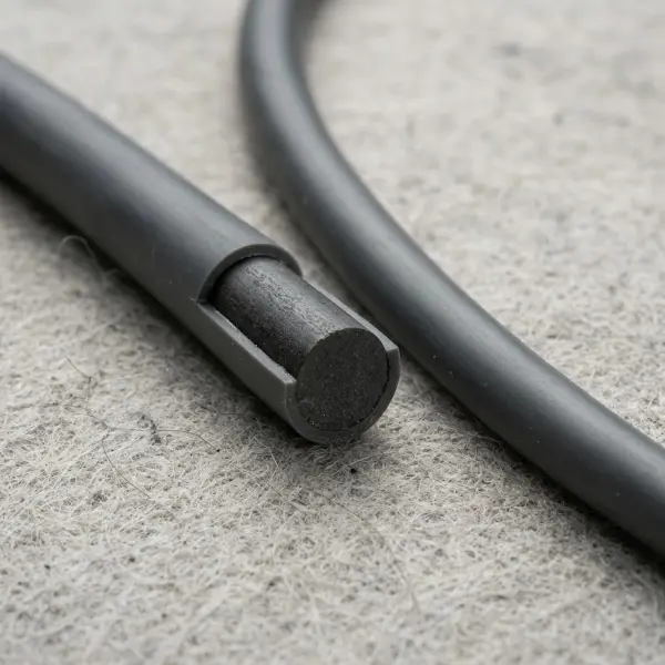 Struktur penampang magnetic cord yang memperlihatkan material magnetik dan lapisan pelindung fleksibel Struktur penampang magnetic cord yang memperlihatkan material magnetik dan lapisan pelindung fleksibel