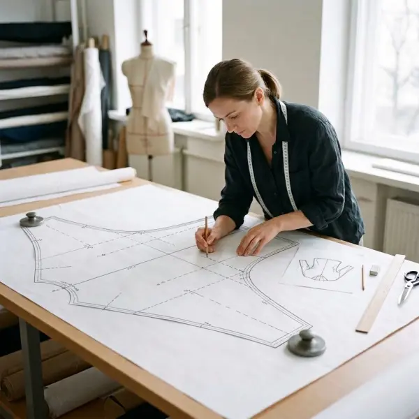 Pattern maker mengembangkan pola busana batwing berdasarkan rancangan desain pakaian Pattern maker mengembangkan pola busana batwing berdasarkan rancangan desain pakaian