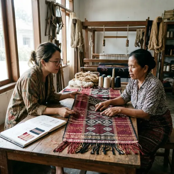 Kolaborasi desainer dan penenun dalam mengembangkan produk fashion berbasis ulos Batak Toba Kolaborasi desainer dan penenun dalam mengembangkan produk fashion berbasis ulos Batak Toba