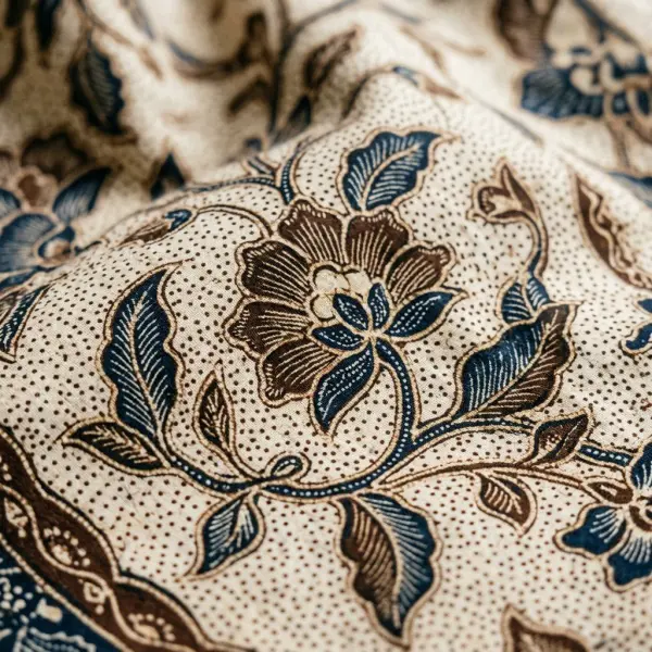 Detail isen-isen titik dan garis yang melengkapi ornamen utama pada kain batik