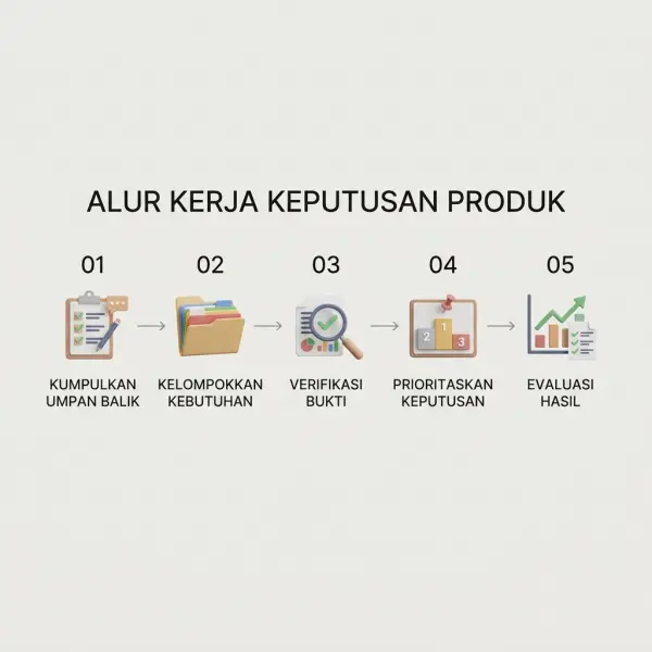 Proses pemetaan kebutuhan konsumen hijab dari pengumpulan masukan hingga evaluasi produk