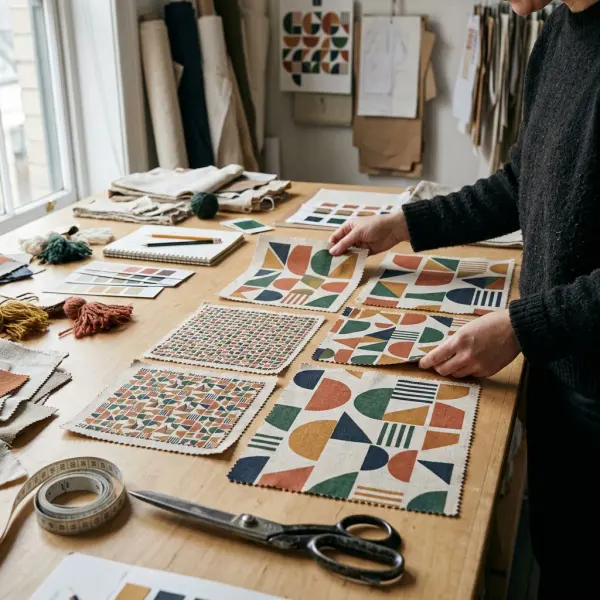 Pengembangan beberapa alternatif skala dan pengulangan motif geometris untuk koleksi tekstil fashion