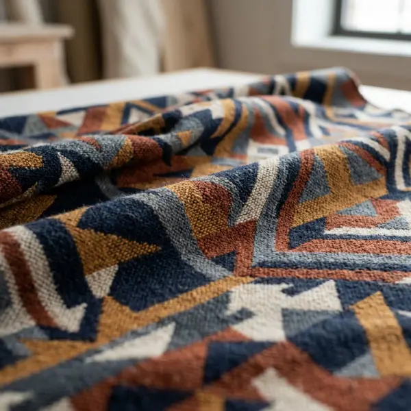 Unsur bentuk, garis, warna, dan tekstur yang membentuk karakter motif geometris pada kain
