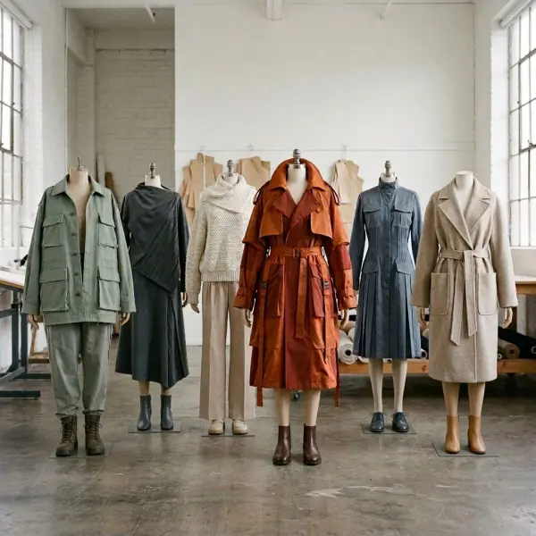 Koleksi busana yang menunjukkan keseimbangan, proporsi, irama, penekanan, kesatuan, dan harmoni dalam desain fashion