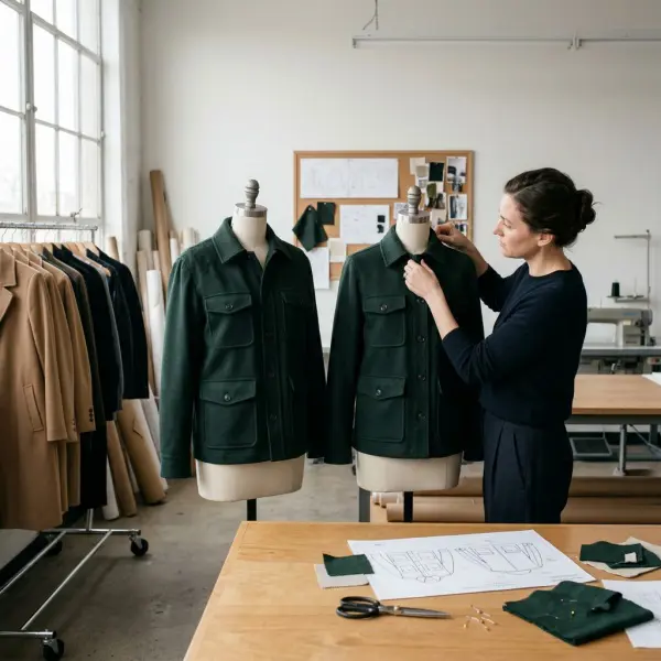 Evaluasi revisi sampel jaket untuk menjaga proporsi, karakter desain, dan kualitas konstruksi busana Evaluasi revisi sampel jaket untuk menjaga proporsi, karakter desain, dan kualitas konstruksi busana