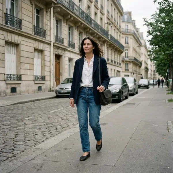 Inspirasi gaya Parisienne dengan busana sederhana dan tampilan elegan yang santai