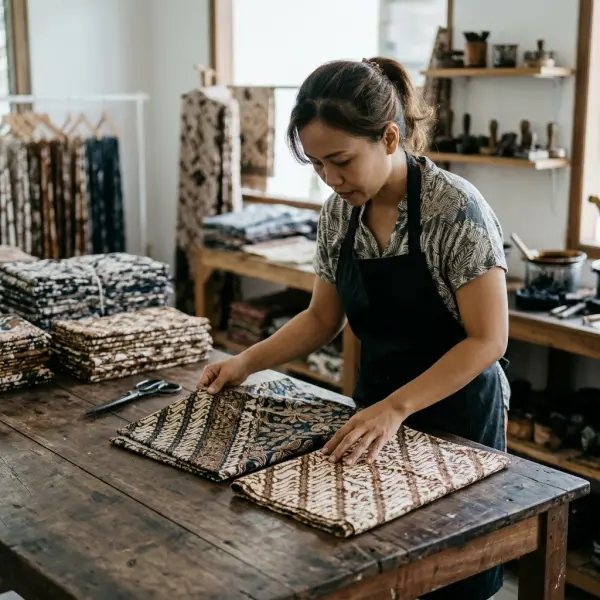 Pemeriksaan keseragaman warna kain batik setelah proses pewarnaan dan fiksasi