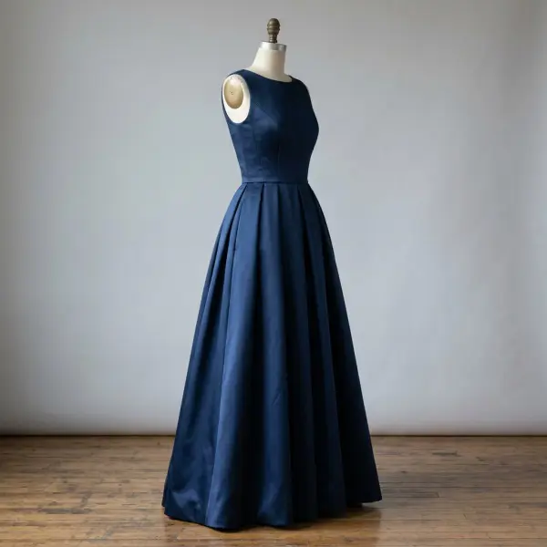 Sambungan bodice dan rok gown yang menunjukkan keseimbangan garis pinggang dan distribusi volume