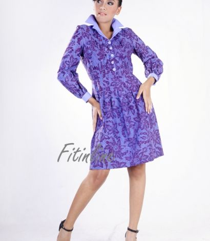 All Pleated with Bell Sleeve Dress