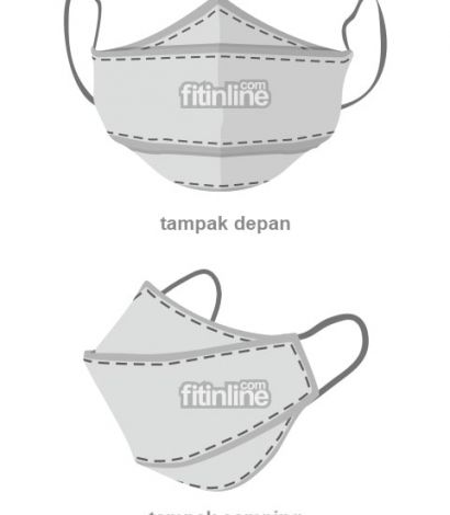 Pola Masker 3D (model ninja) Ukuran Dewasa dan Anak