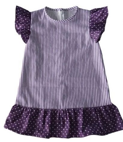 Pola Baju Anak Perempuan Balita Ruffle Bawah Lengan Kupu-kupu