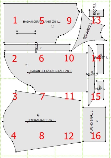 Jual Pola Jaket Raglan Zn