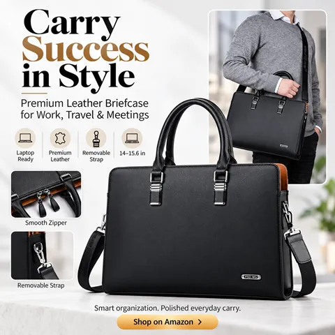 Business Bag Leather Briefcase Shoulder Laptop Business Bag for Men