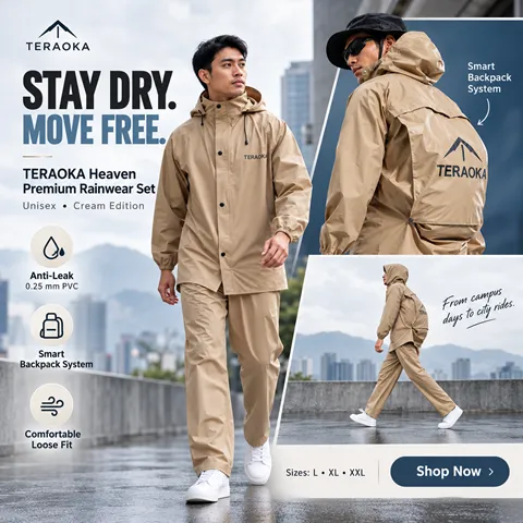 TERAOKA Heaven Setelan Jas Hujan Premium Pria Wanita